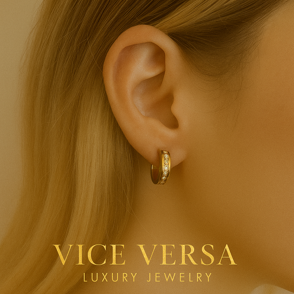 Hope Huggies Earrings Gold plated 24K