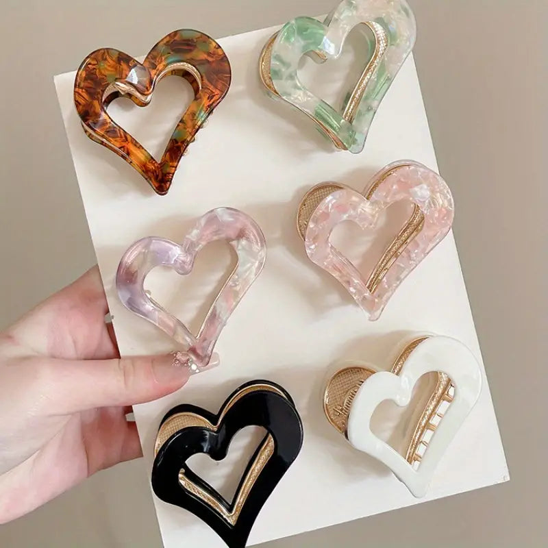 Elegant Heart Hair Claw Clip