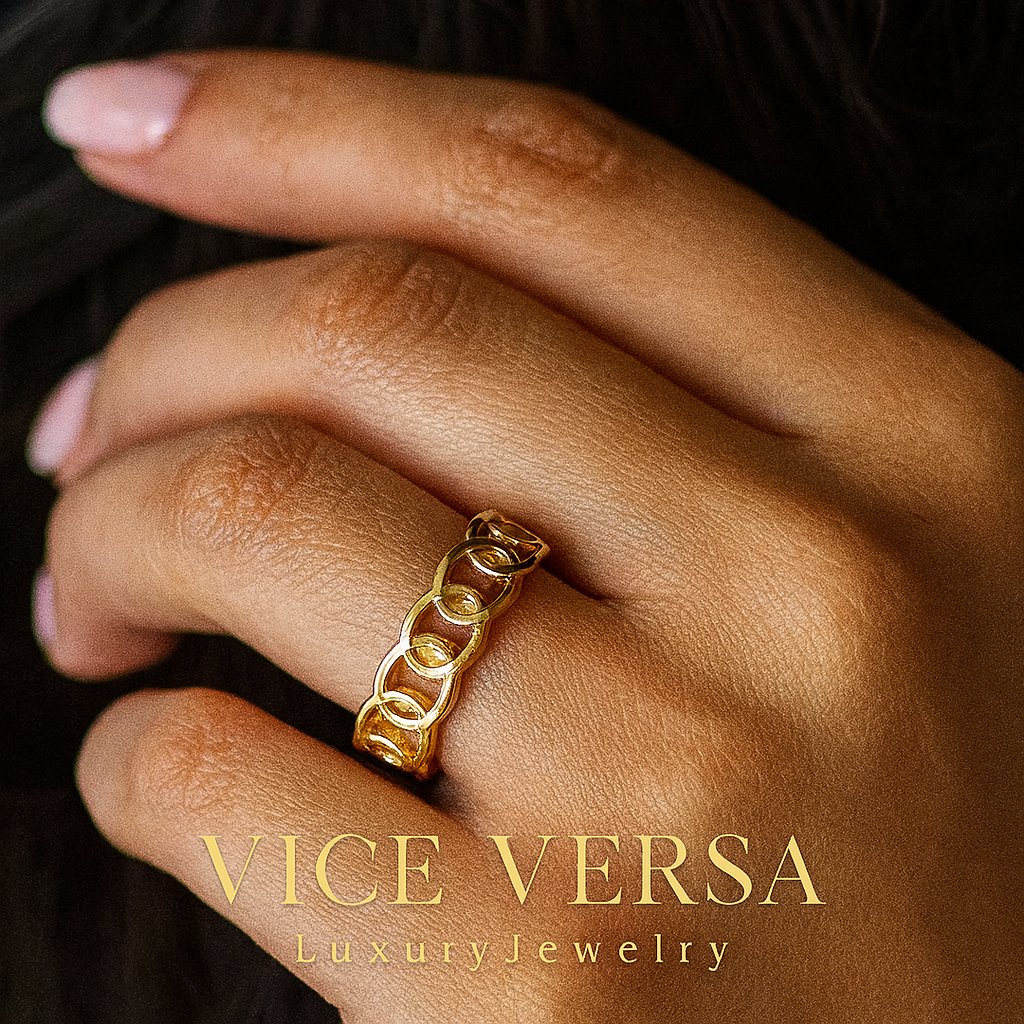 Breaded Ring Real Gold Plated 24K