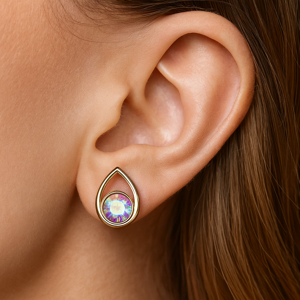 Tornasol Teardrop Gold Plated 24k earrings