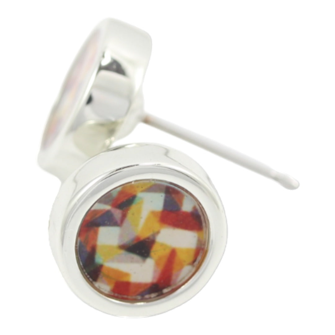 Squares Design Silver Plated Stud Earrings