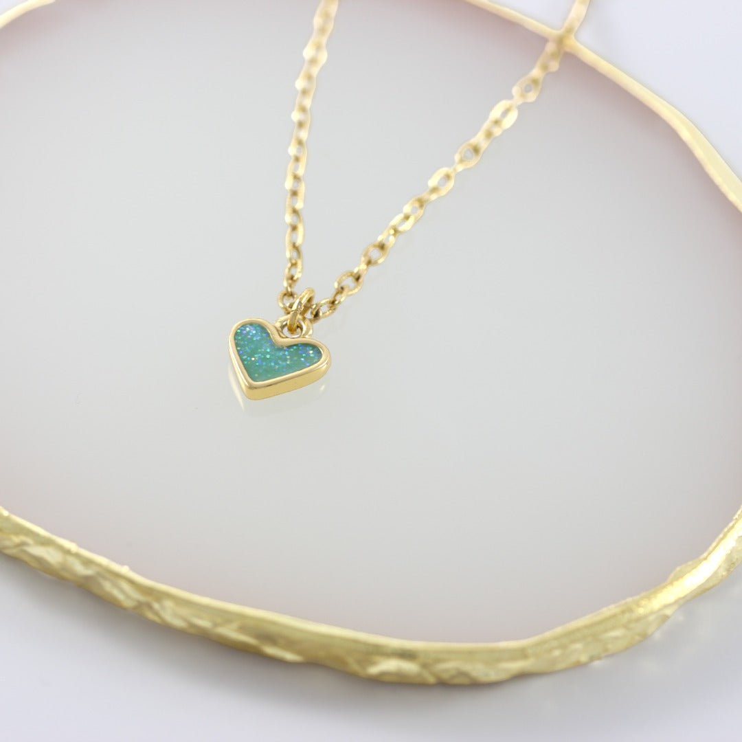 Handmade Blue heart Necklace