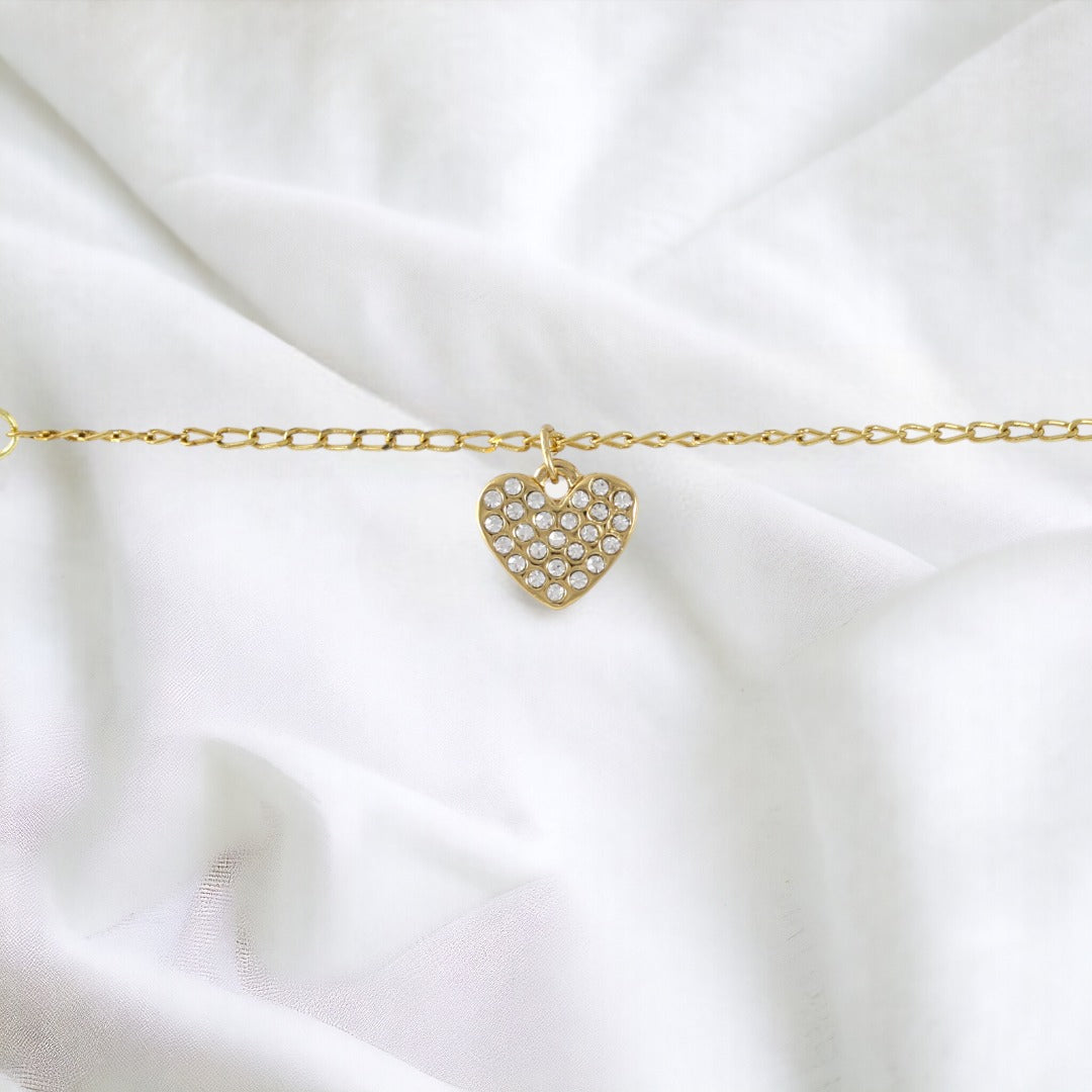 Heart Bracelet Gold Plated 24K Handmade