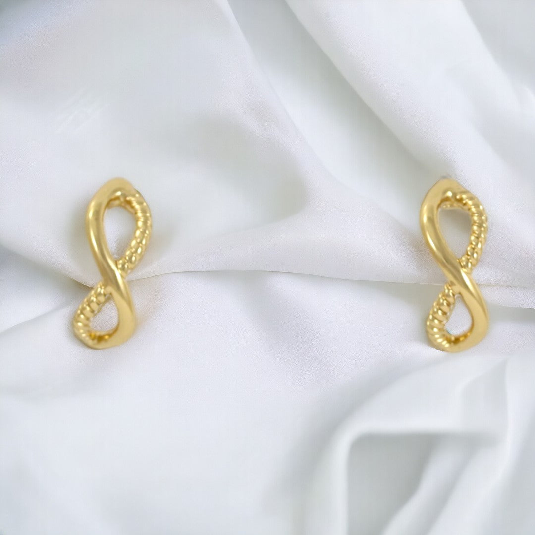 Fancy Designed Drops Gold Plated 24K Stud Earrings