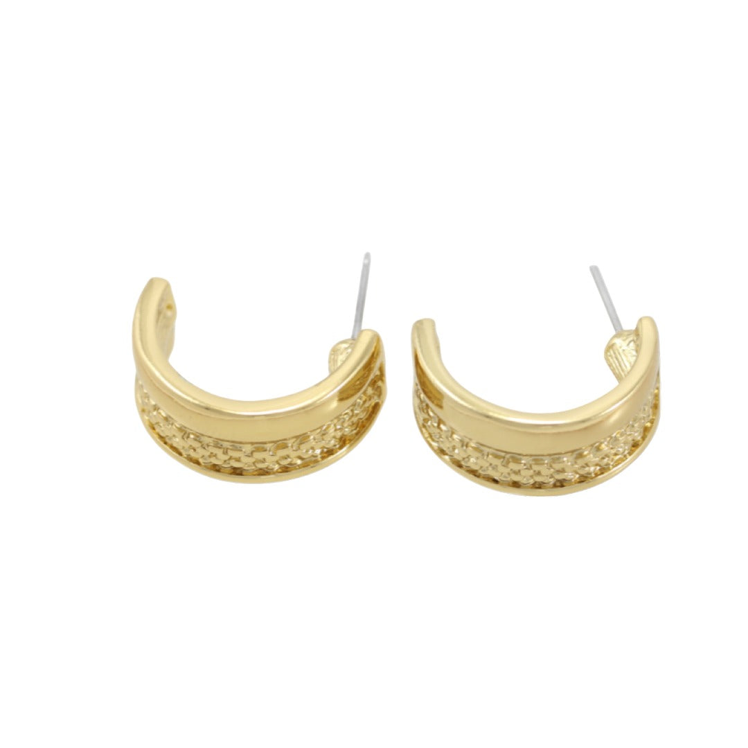 GOLD PLATED 24k HOOPS WITH DESIGN