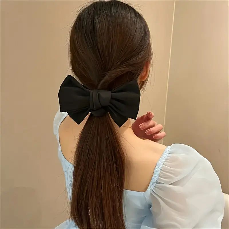 Classic Satin Big Bow Scrunchies Hair Ties