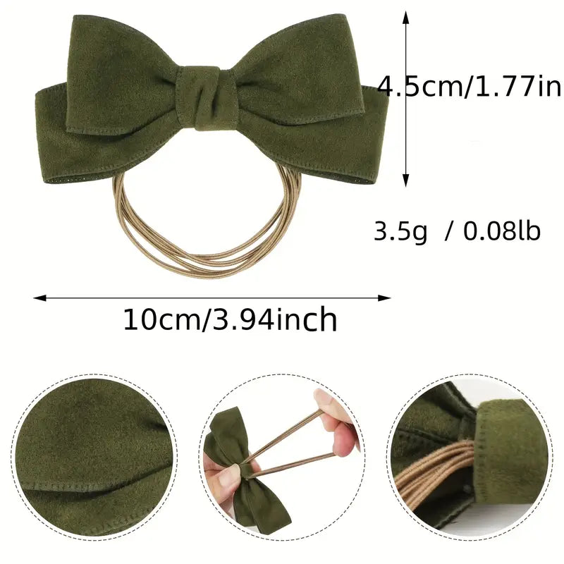 Leather Bow Hair Tie