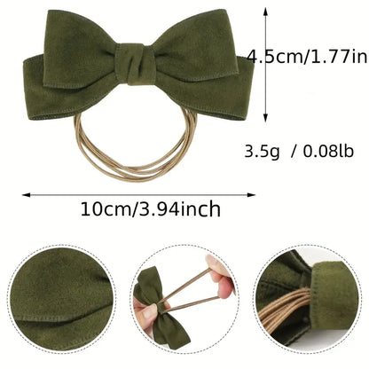 Leather Bow Hair Tie