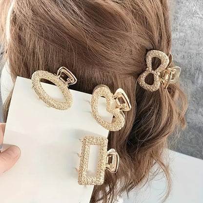 Metal Textured Hair Clip Gold