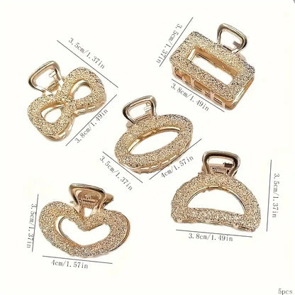 Metal Textured Hair Clip Gold