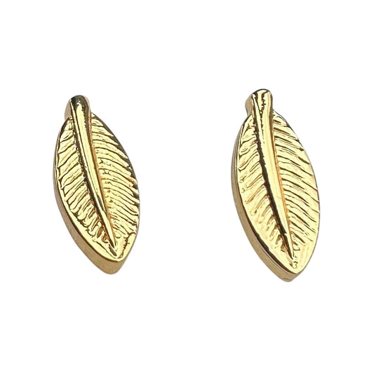 LEAVES GOLD PLATED 24K EARRINGS WITH ZIRCONS