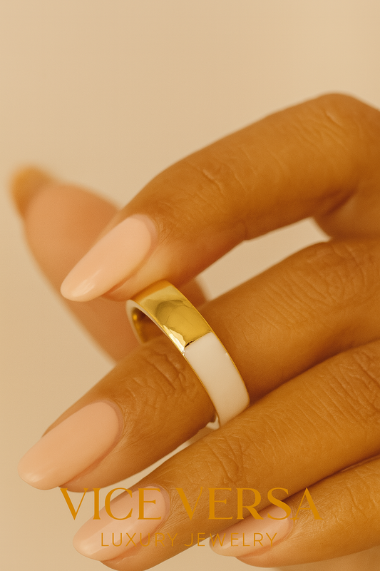 White & Gold plated 24K Ring