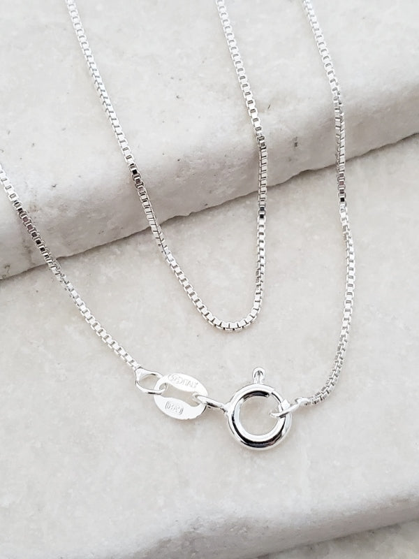 Box Link Chain 20'' Silver 925