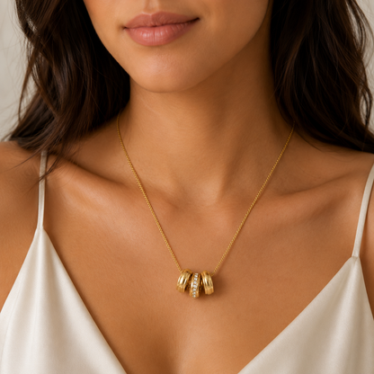 Necklace Rings Gold Plated 24K