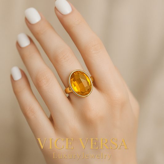 Yellow Zircon Ring
