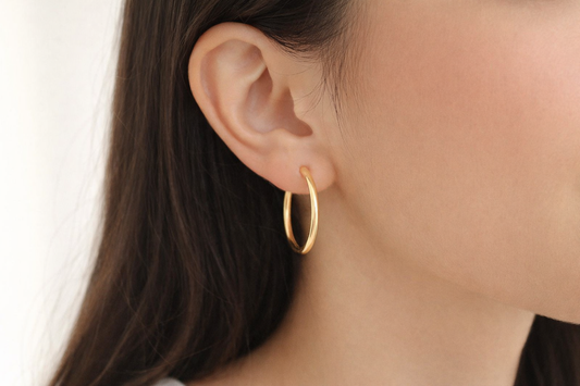 Endless Medium Hoops Earrings Gold Filled 18K