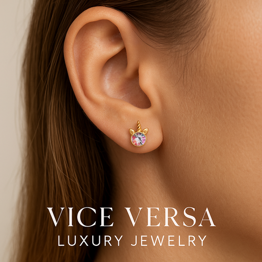 Unicorn earrings 24K Gold Plated