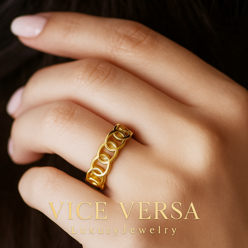 Breaded Ring Real Gold Plated 24K