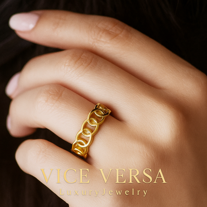 Breaded Ring Real Gold Plated 24K