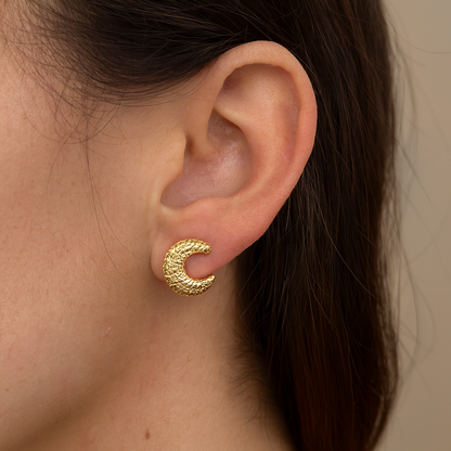 Moon Real Gold Plated Drop Earrings