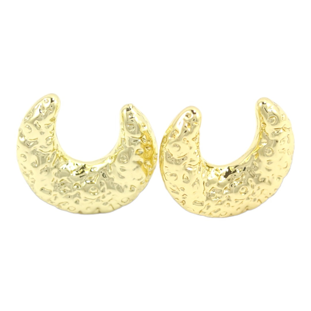 Moon Real Gold Plated Drop Earrings