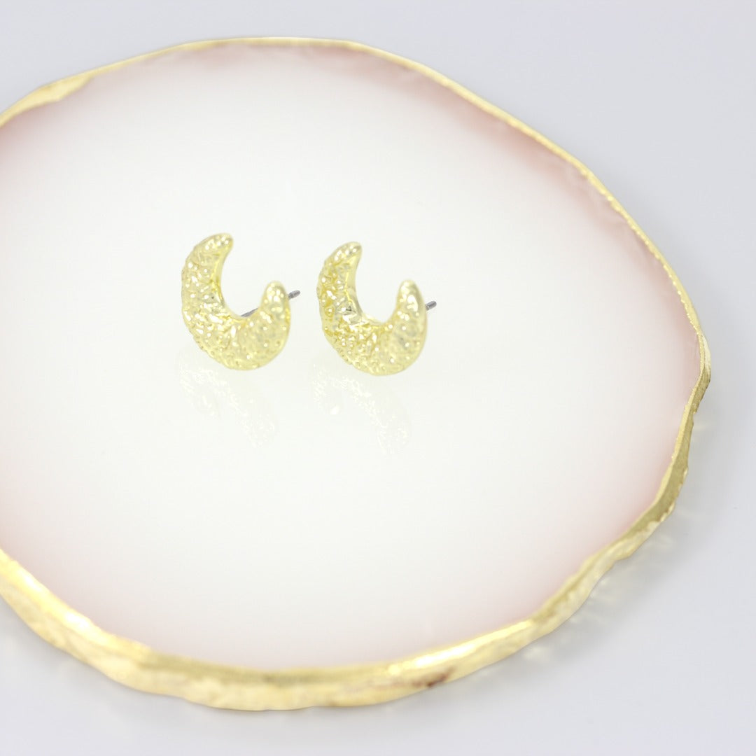 Moon Real Gold Plated Drop Earrings