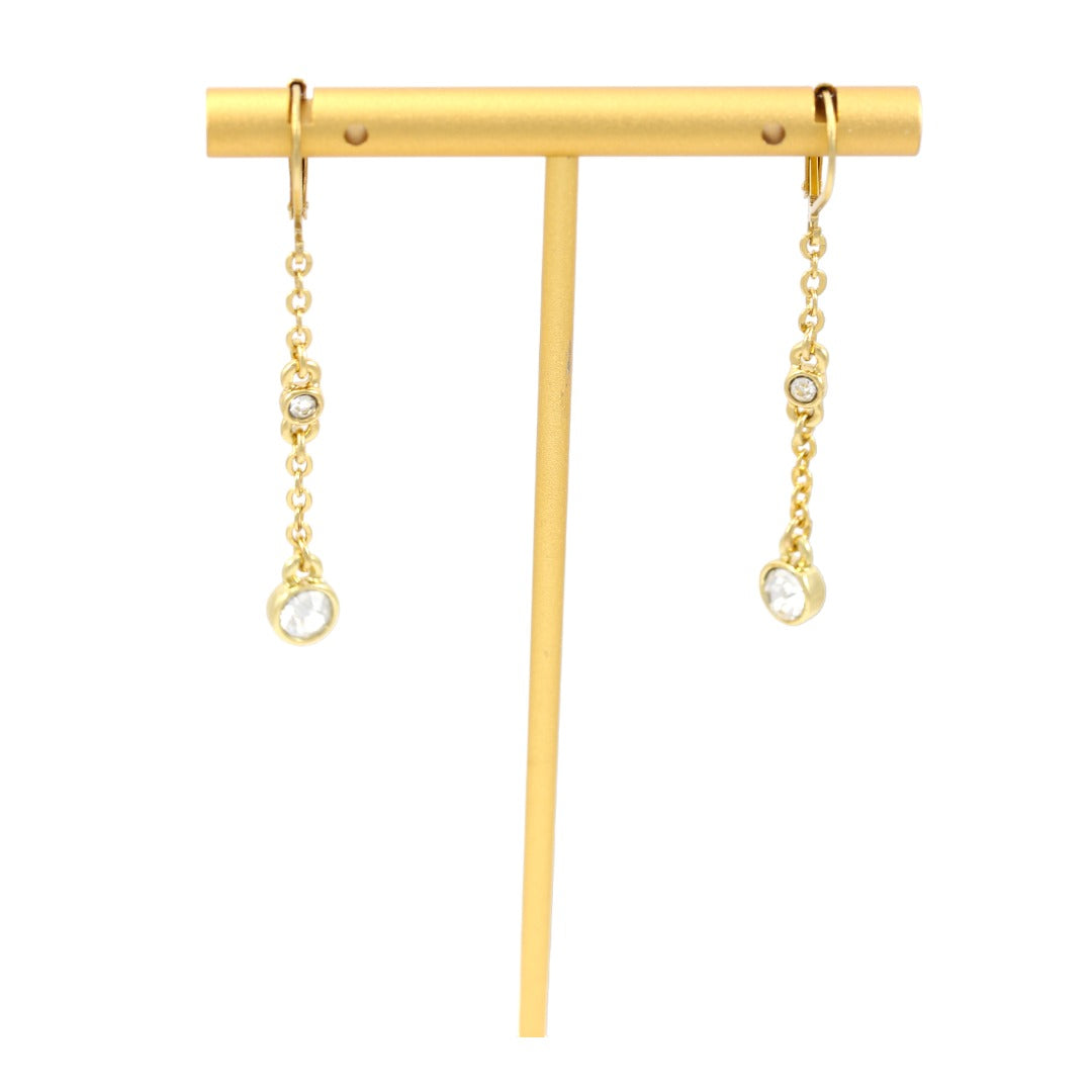 LONG -GOLD EARRINGS- CLOVER ROSÉ AU PEN