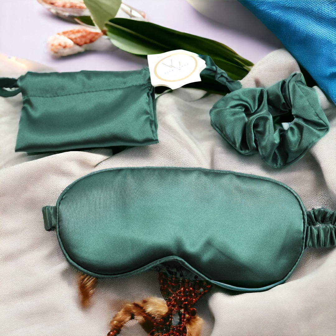 Satin Sleep Mask w/ Hair Tye & Bag (3pc)