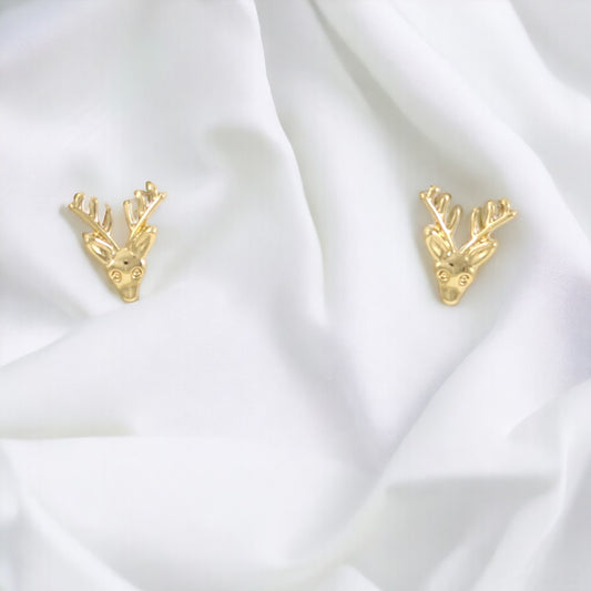 Deer stud earring Gold Plated