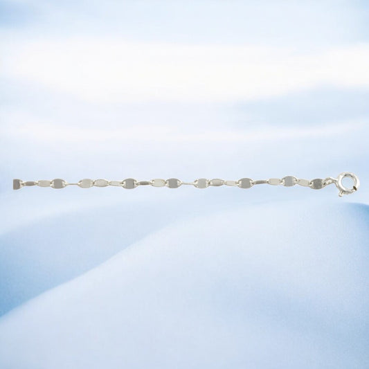 925 Sterling Silver Flattened Dics Bracelet