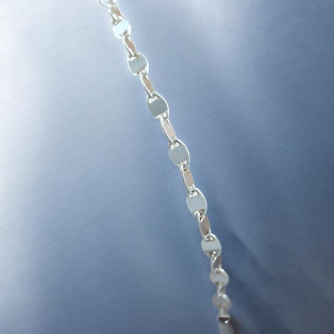 925 Sterling Silver Flattened Dics Bracelet