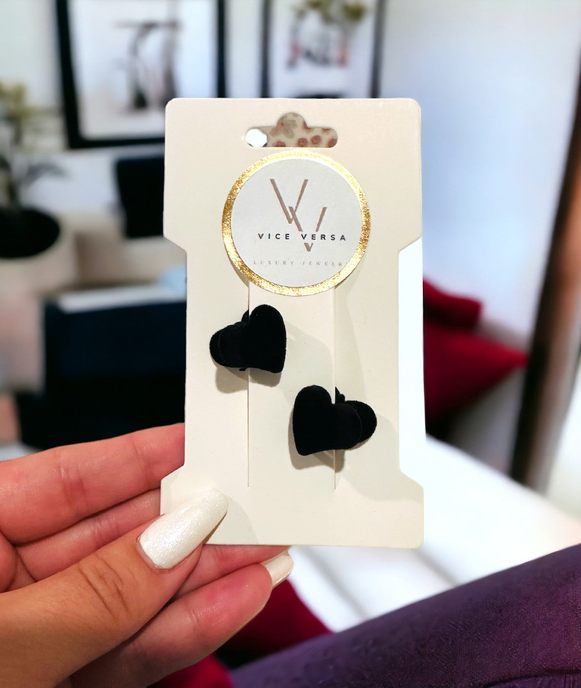 Small Heart Velvet Claw Hair