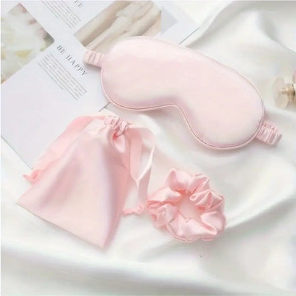 Satin Sleep Mask w/ Hair Tye & Bag (3pc)