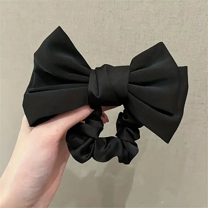 Classic Satin Big Bow Scrunchies Hair Ties